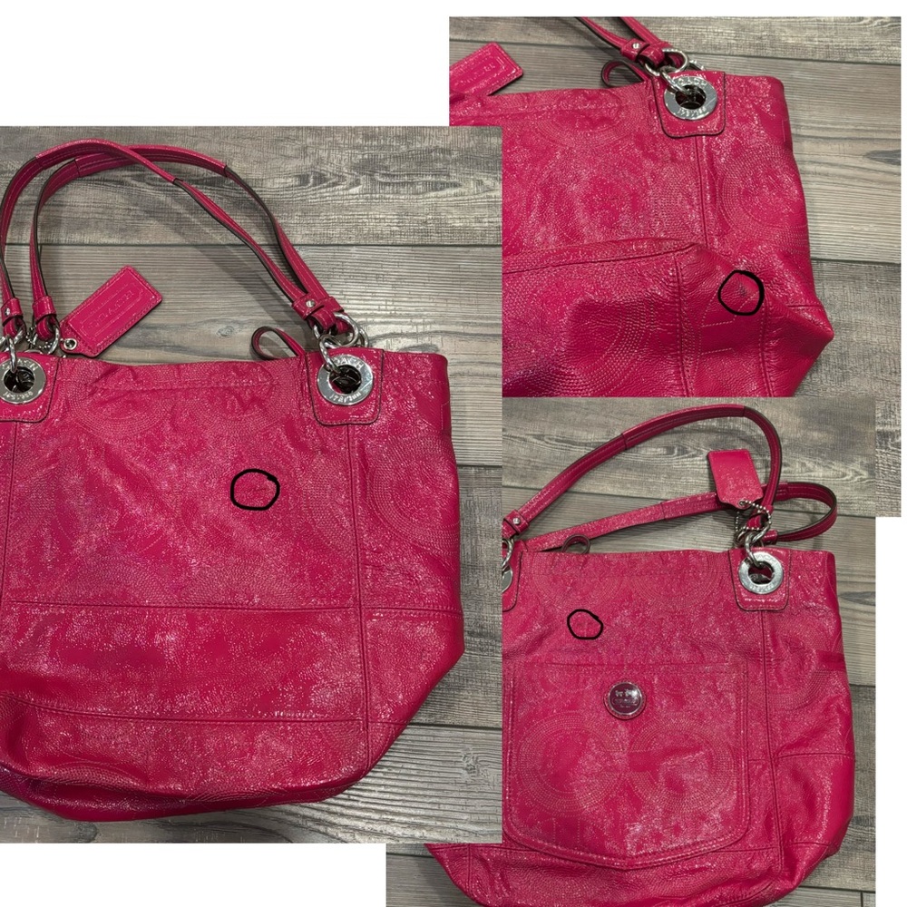 Coach Alex Raspberry Patent Leather Bag - Picture 13 of 13